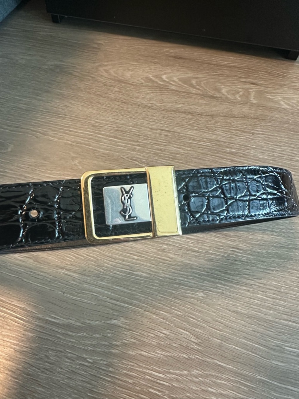 Saint Laurent Embossed Crocodile Leather Belt - Picture 4 of 8